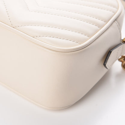 Gucci Calfskin Matelasse Small GG Marmont Chain Shoulder Bag White 12 of 14