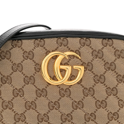 Gucci Monogram Matelasse Diagonal Small GG Marmont Chain Shoulder Bag Beige Black 8 of 13