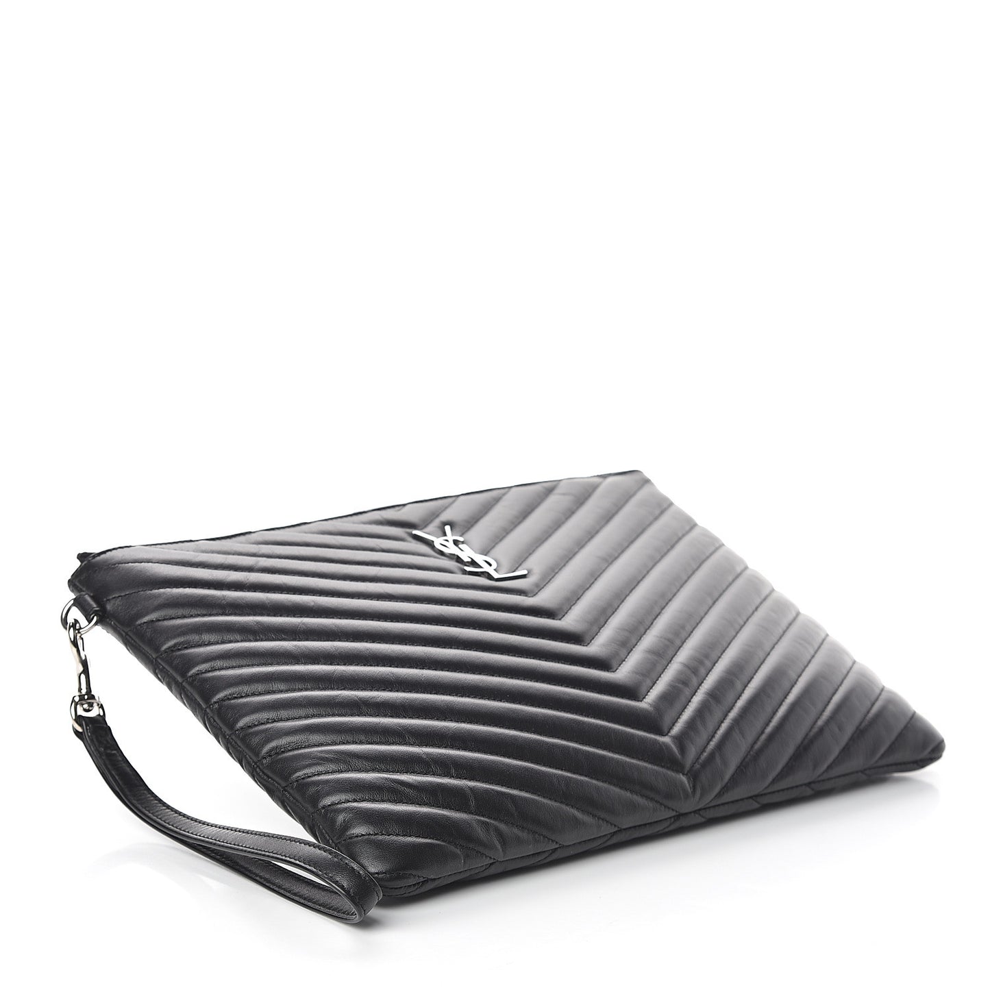 Calfskin Matelasse Monogram Cassandre Tablet Pouch Black