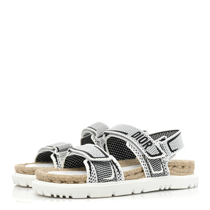 Christian Dior Technical Knit Jute Dioract 10mm Sandals 38 White Black 3 of 10