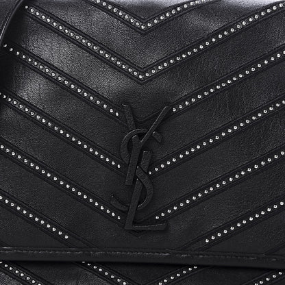 Saint Laurent Lambskin Matelasse Monogram Microstud Medium Niki Chain Satchel Black 10 of 10