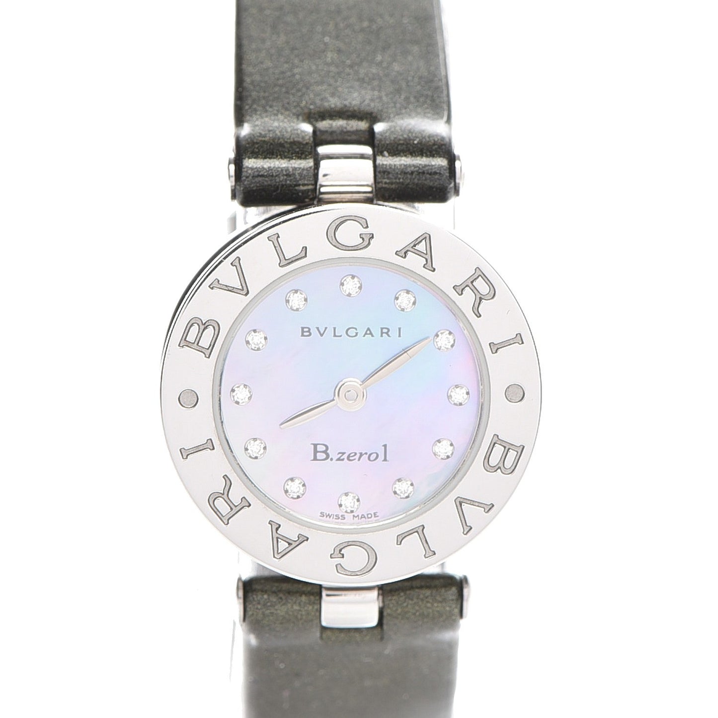 Stainless Steel Calfskin Diamond Blue Mother of Pearl 22mm B.Zero1 Quartz Watch