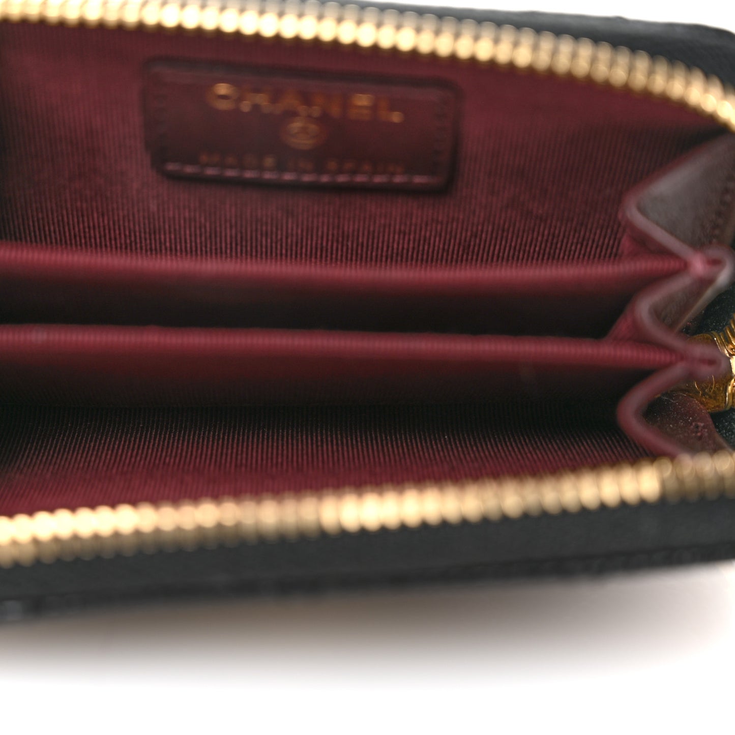 Caviar Quilted Zip Coin Purse Black