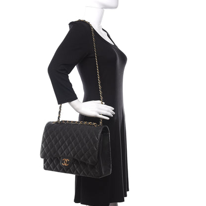 Chanel Caviar Quilted Maxi Double Flap Black 2 of 13