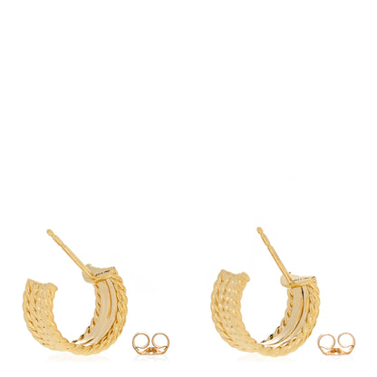 David Yurman 18K Yellow Gold Cable Wide Hoop Earrings 3 of 5