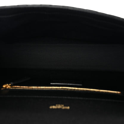 Saint Laurent Grain De Poudre Textured Mixed Matelasse Large Triquilt Monogram Satchel Black 5 of 12