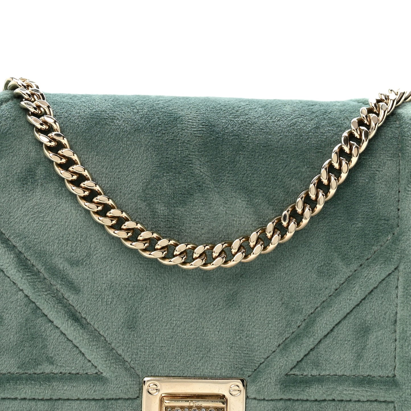 Velvet Diorama Wallet On Chain Pouch Water Blue