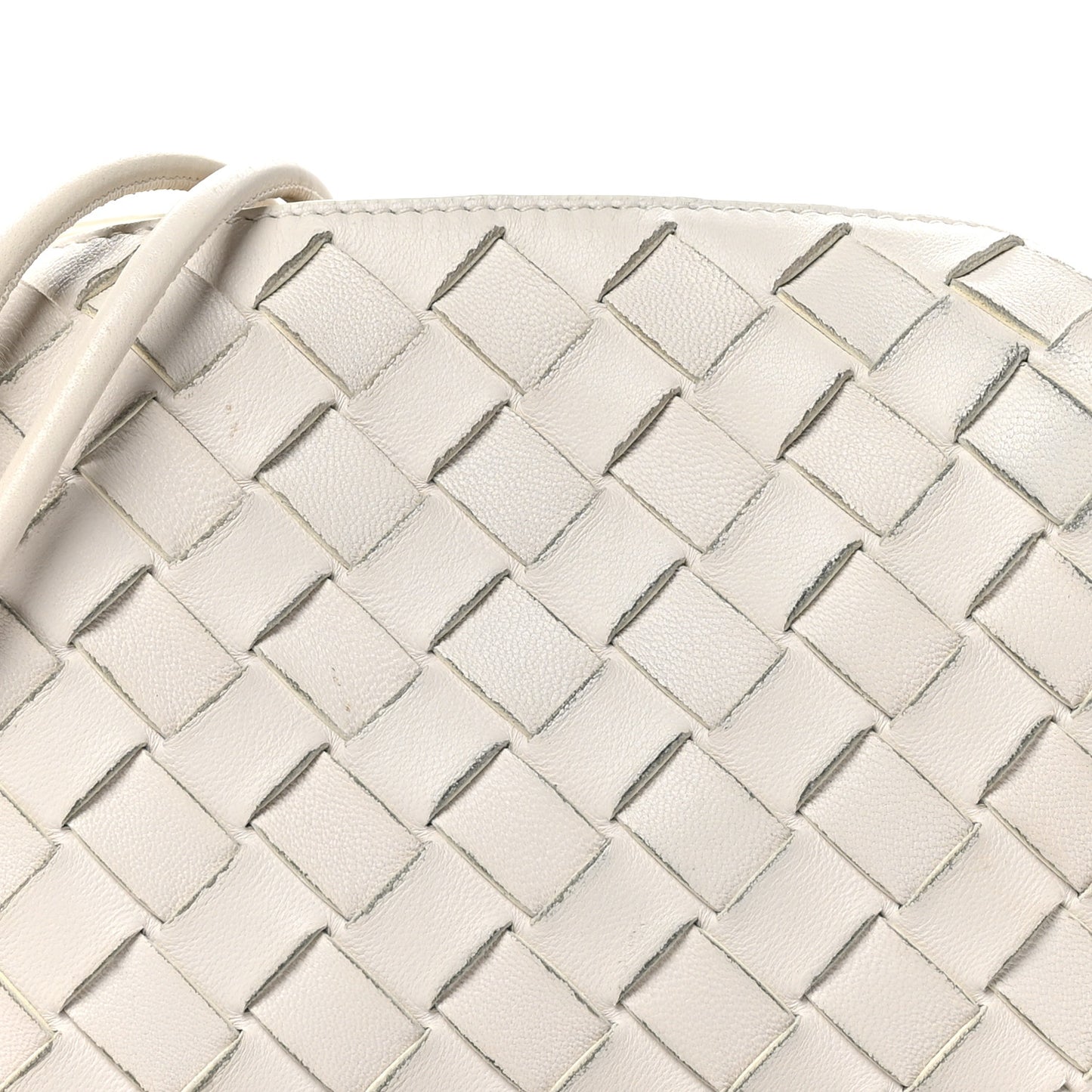 Nappa Intrecciato Mini Loop Camera Bag White
