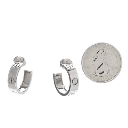 Cartier 18K White Gold 5.5mm LOVE Hoop Earrings 2 of 6