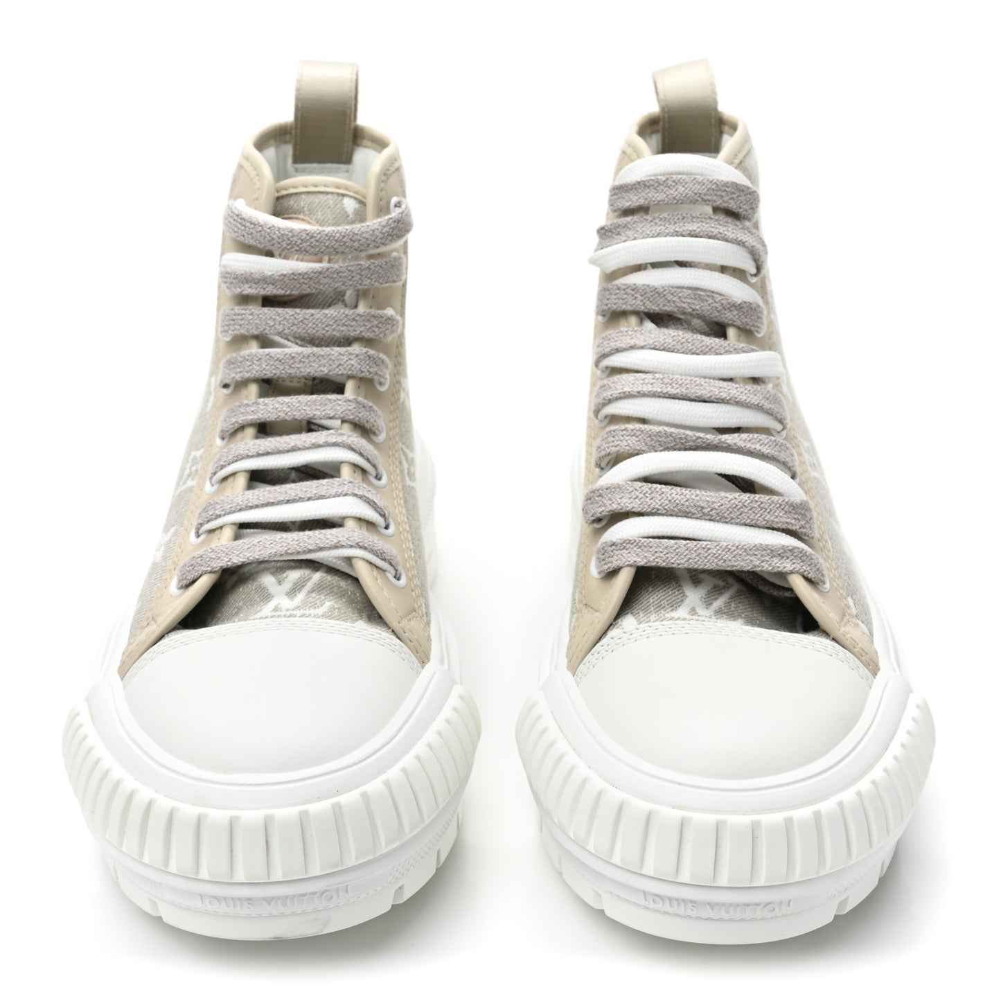 Denim Monogram Squad Sneaker Boots 37.5 Beige