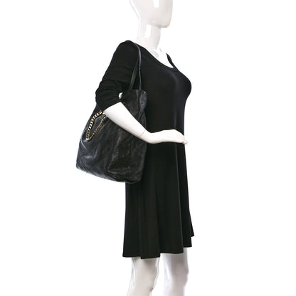 Lanvin Crinkled Calfskin Quilted Carry Me Tote Black 2 of 11