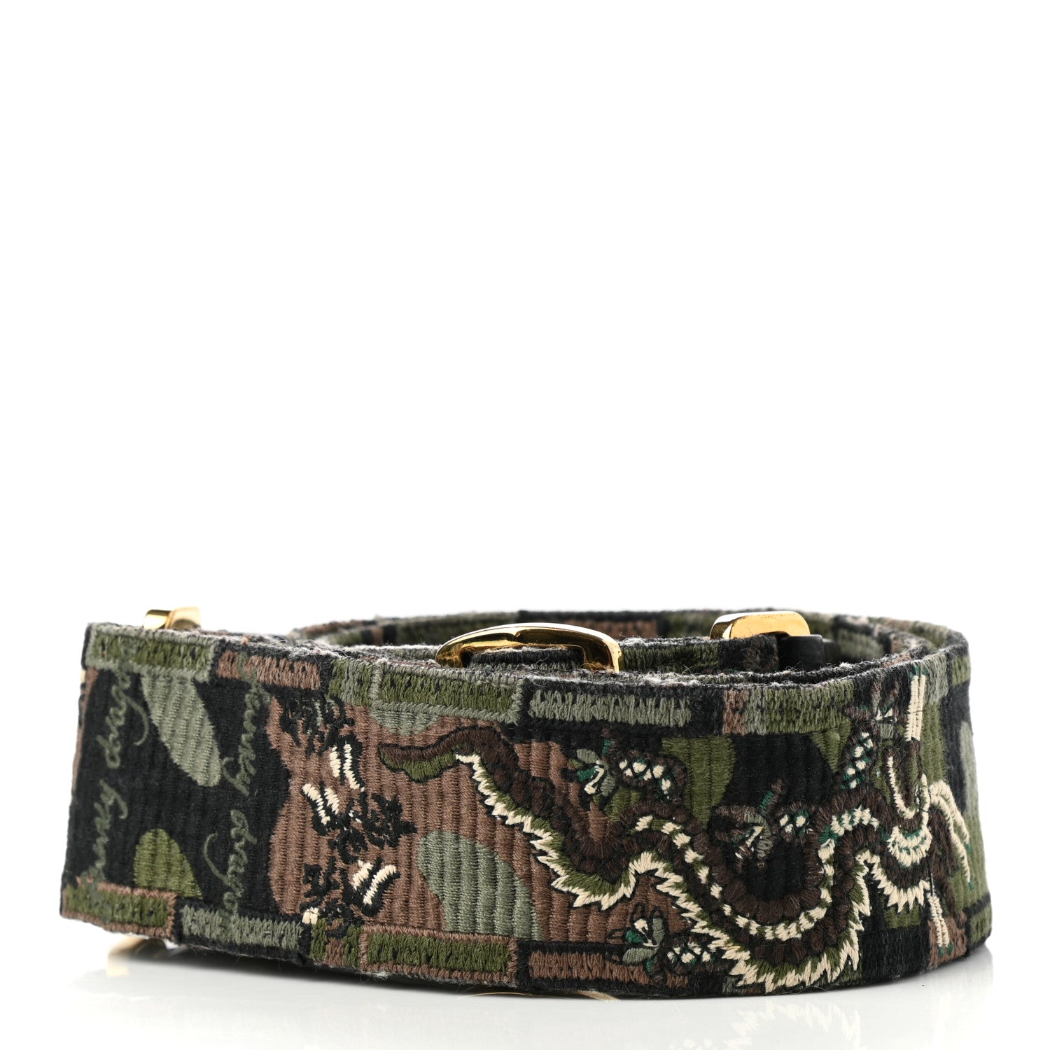 Valentino Garavani Canvas Camouflage Dragon Rockstud Guitar Strap 2 of 4