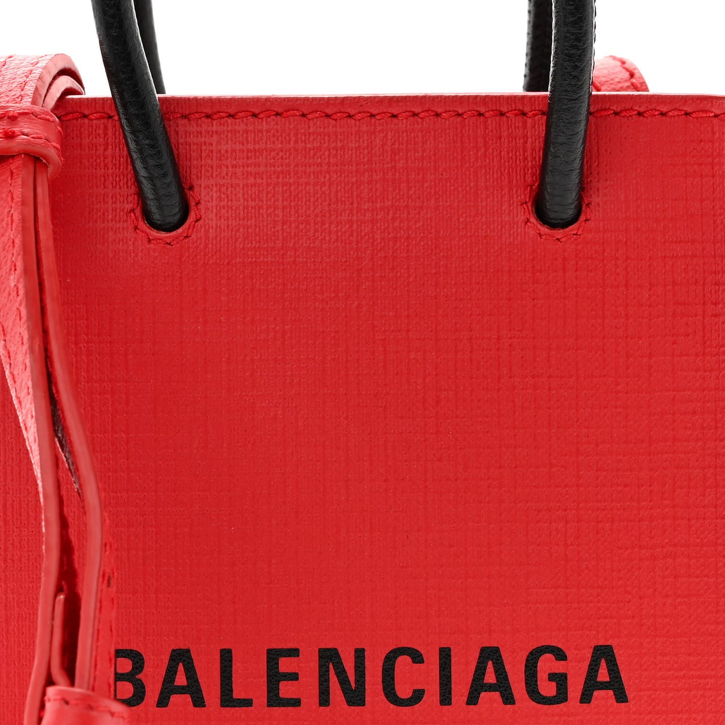 Squared Calfskin Logo Shopping Phone Holder Bag Red