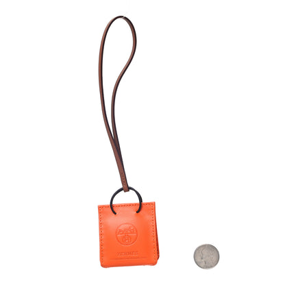 Hermes Milo Lambskin Swift Shopping Bag Charm Feu Gold 2 of 5