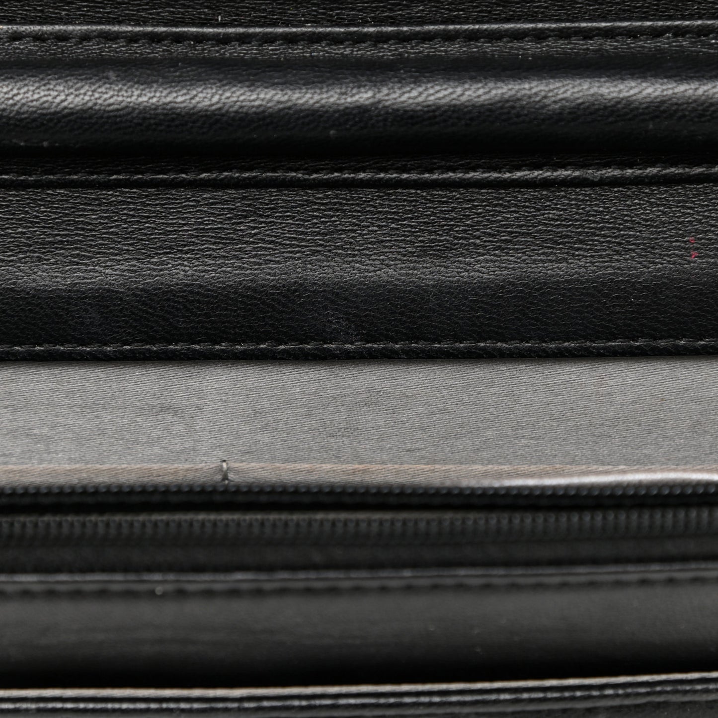 Lambskin Camellia Embossed Wallet on Chain WOC Black