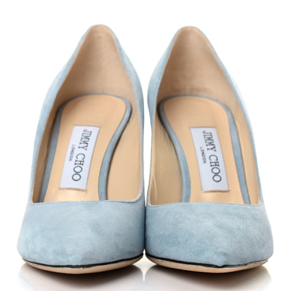 Jimmy Choo Suede Romy 85 Pumps 37 Aqua 2 of 4