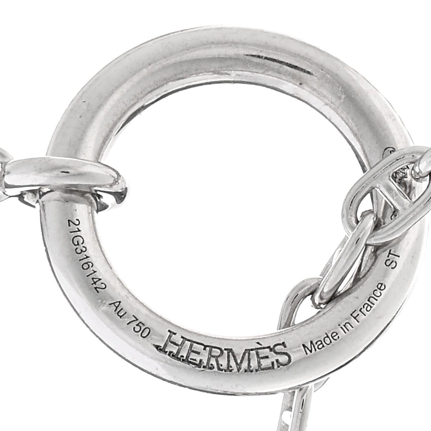 Hermes 18K White Gold Diamond New Farandole Pendant Necklace ST 4 of 5