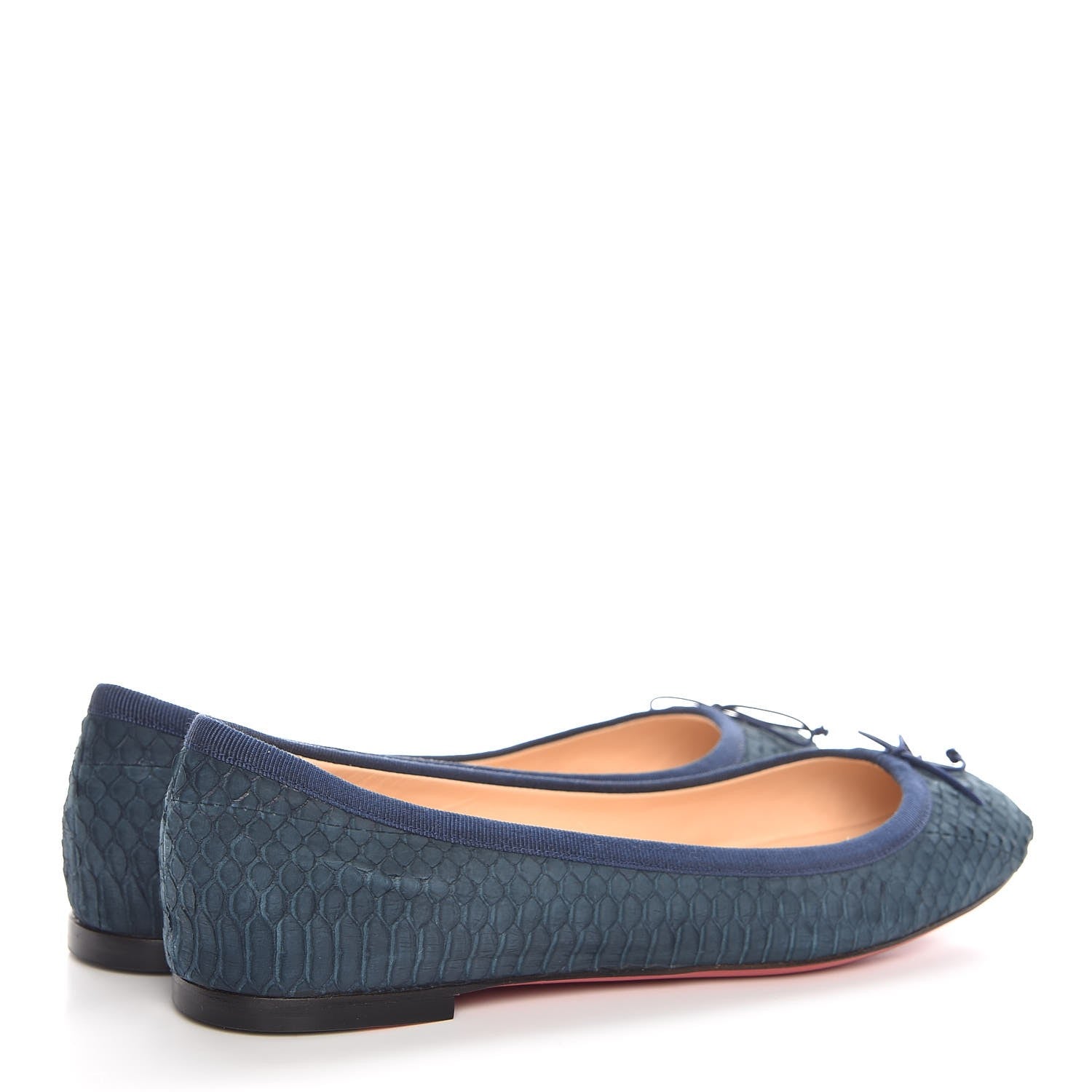 Christian Louboutin Watersnake Nubuck Rosella Flats 36 Navy Blue 4 of 8