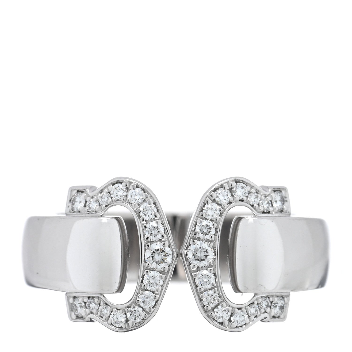 Cartier 18K White Gold Diamond C De Cartier Ring  50 5.25 1 of 5
