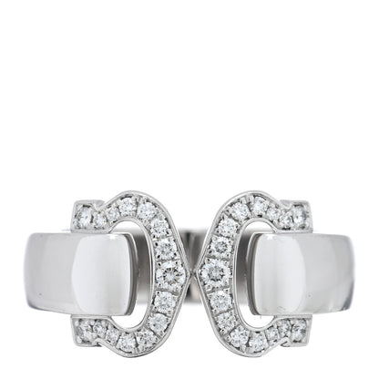 Cartier 18K White Gold Diamond C De Cartier Ring  50 5.25 1 of 5