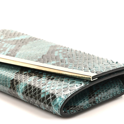 Jimmy Choo Snakeskin Emmie Clutch Blue 9 of 9