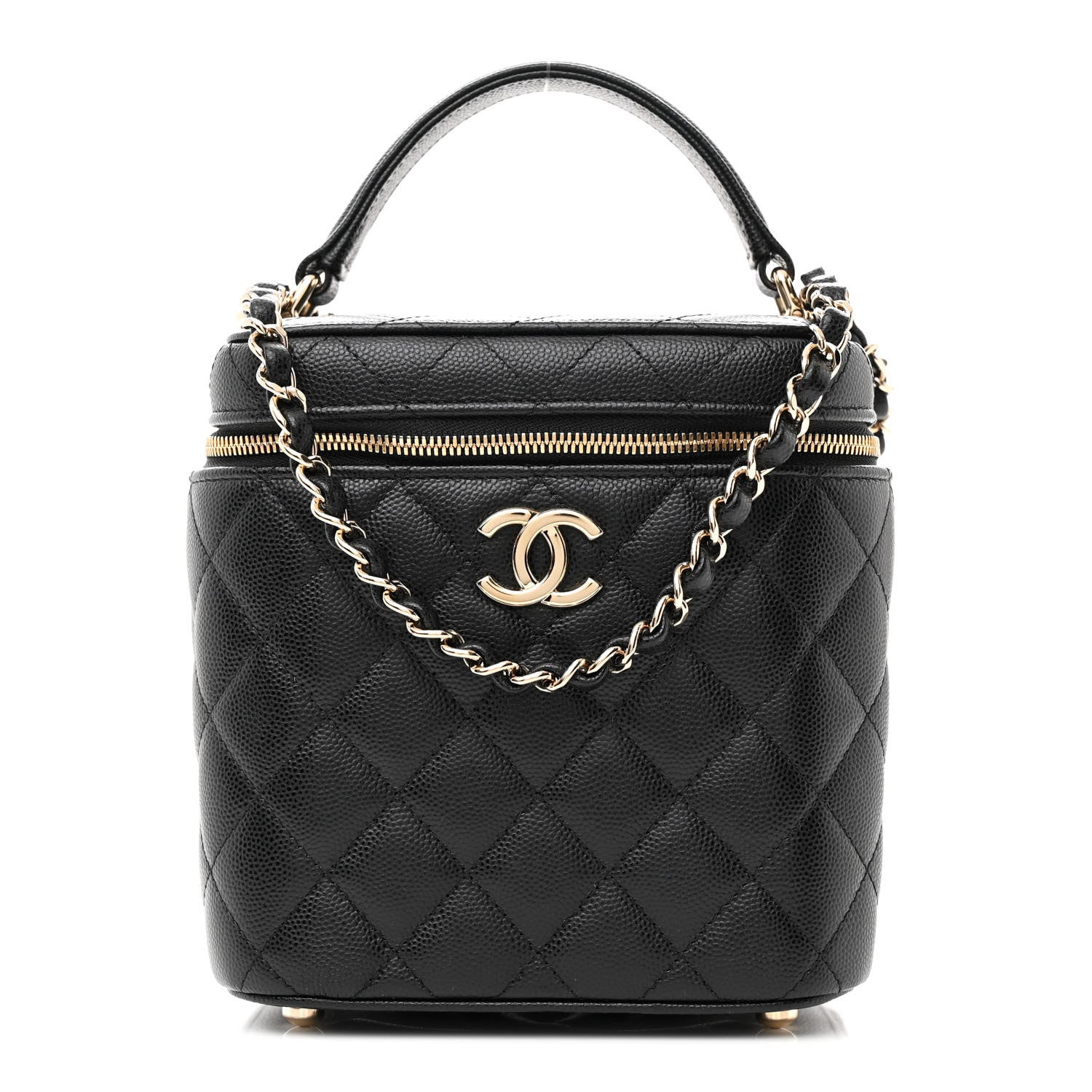 Chanel Caviar Quilted Small Top Handle Vanity Case With Chain Black 1 of 10