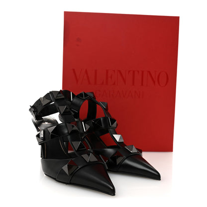 Valentino Garavani Calfskin Monochrome Roman Stud Ankle Strap 80mm Pumps 36 Black 9 of 9