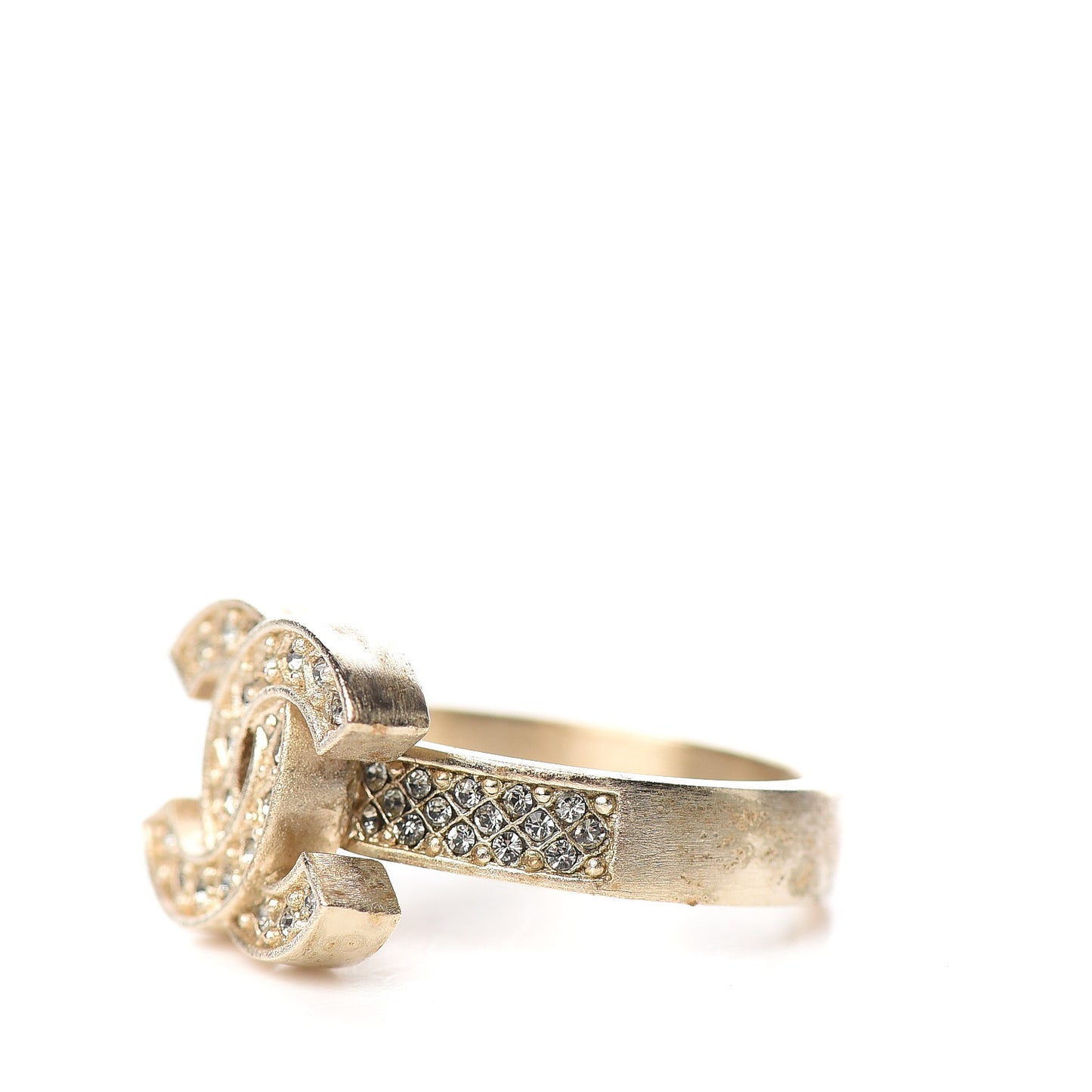Crystal CC Ring 7 Light Gold