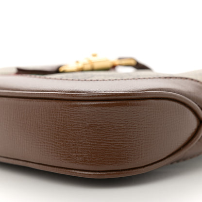 Gucci GG Supreme Monogram Azalea Calfskin Web Mini Jackie 1961 Hobo Beige Ebony Brown Sugar 10 of 11