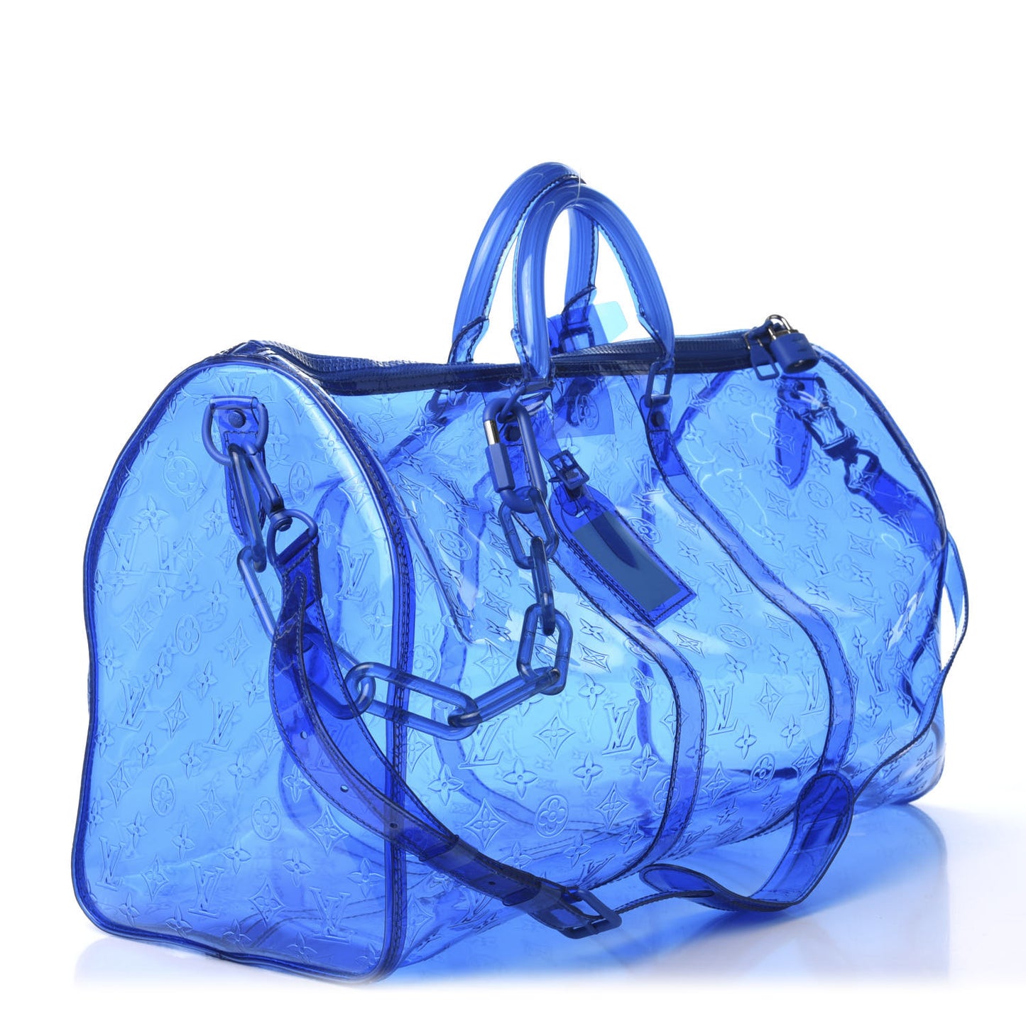 PVC Monogram Keepall Bandouliere 50 Blue