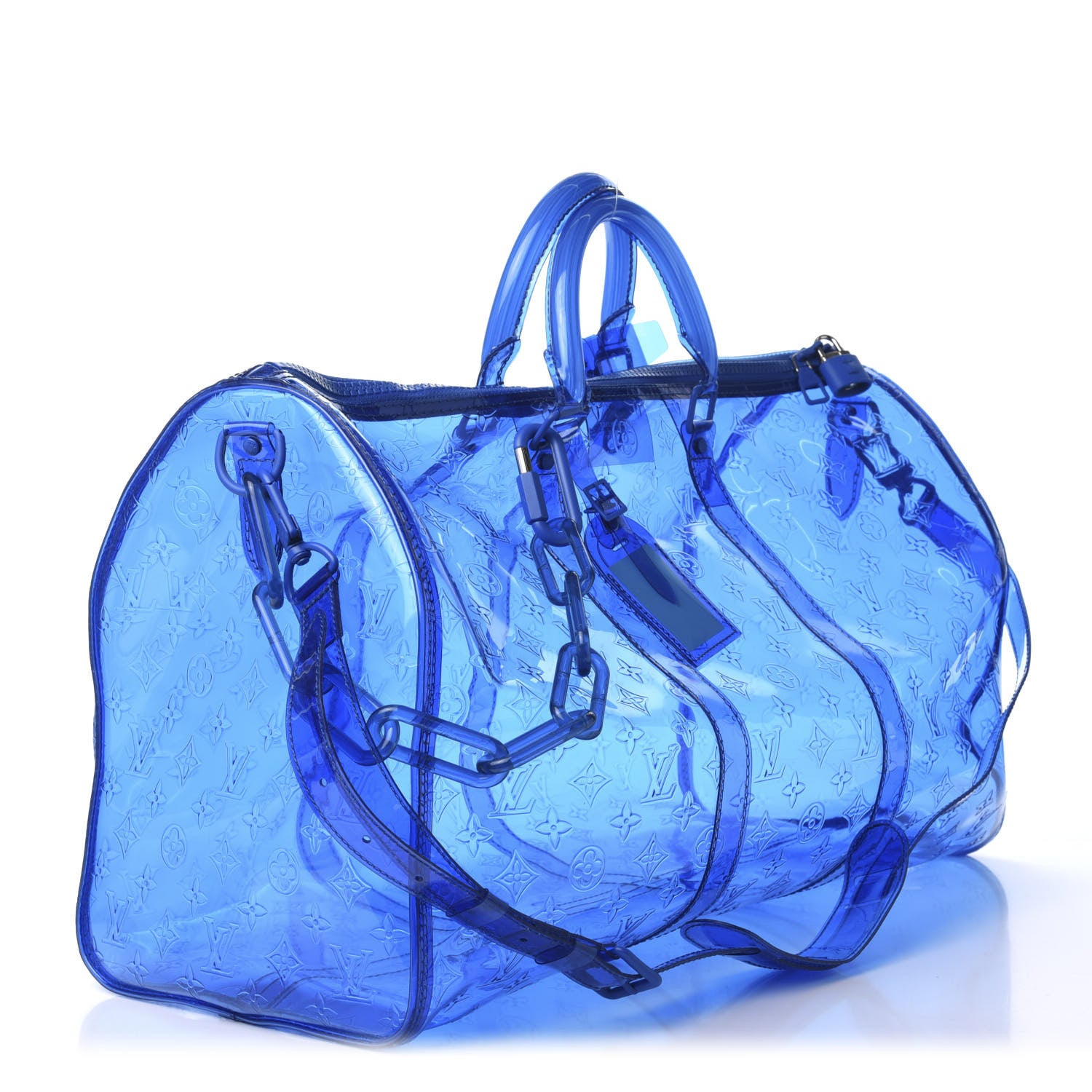 Louis Vuitton PVC Monogram Keepall Bandouliere 50 Blue 2 of 8