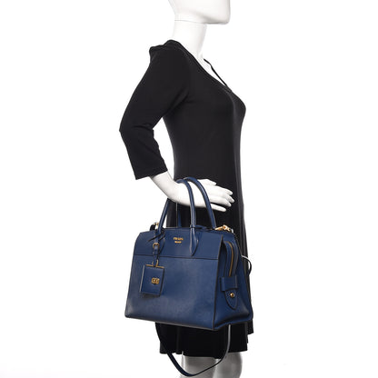 Prada Saffiano City Calfskin Medium Esplanade Bleuette 2 of 12