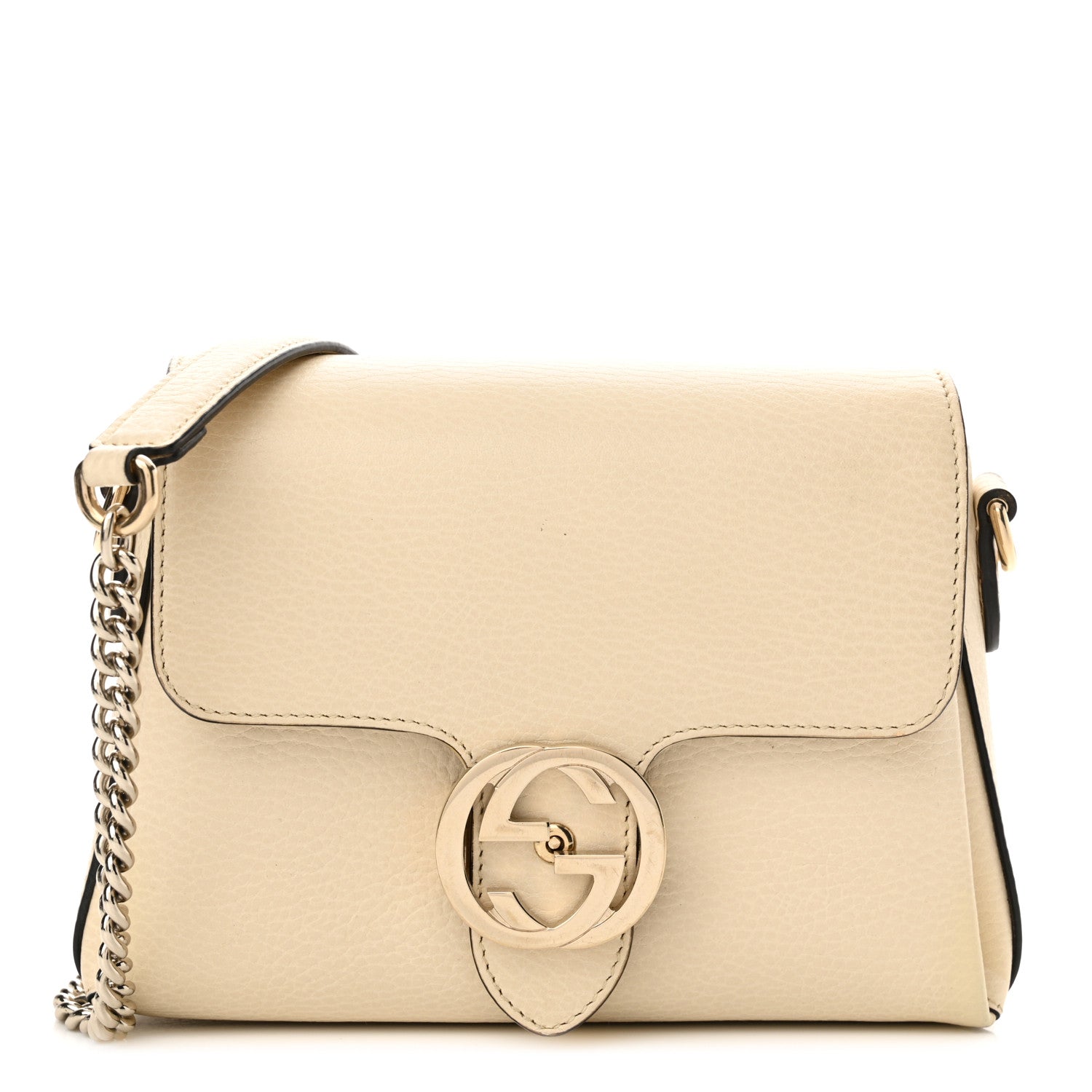 Gucci Dollar Calfskin Interlocking G Crossbody Bag Mystic White 1 of 14