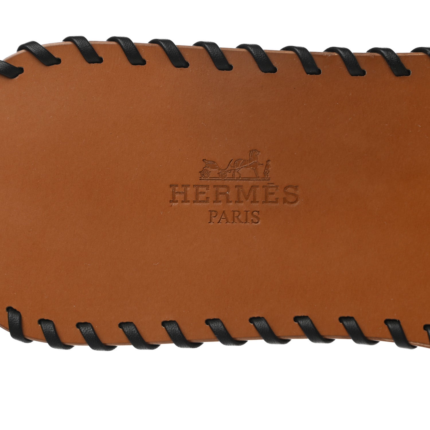Hermes Box Calfskin Braided Oran Sandals 37 Black 7 of 8