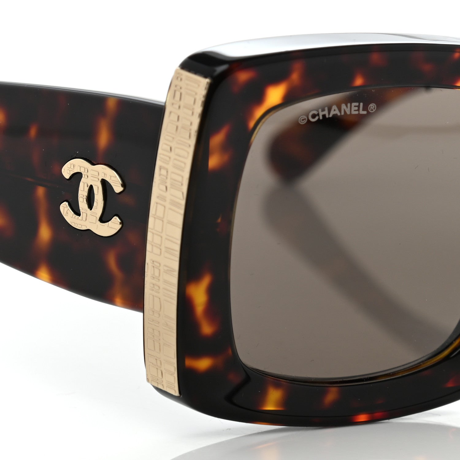 Chanel Acetate Rectangle Sunglasses 5435 Tortoise 7 of 7
