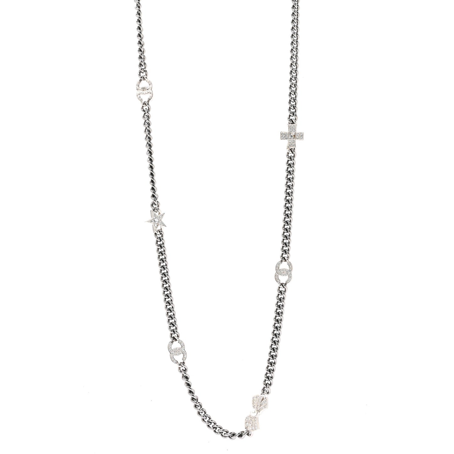 Ruthenium Crystal Chain CC Lucky Charms Necklace