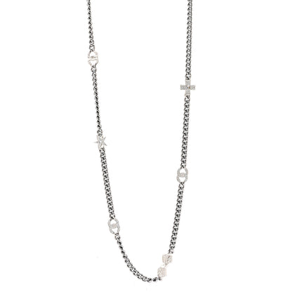 Chanel Ruthenium Crystal Chain CC Lucky Charms Necklace 1 of 6