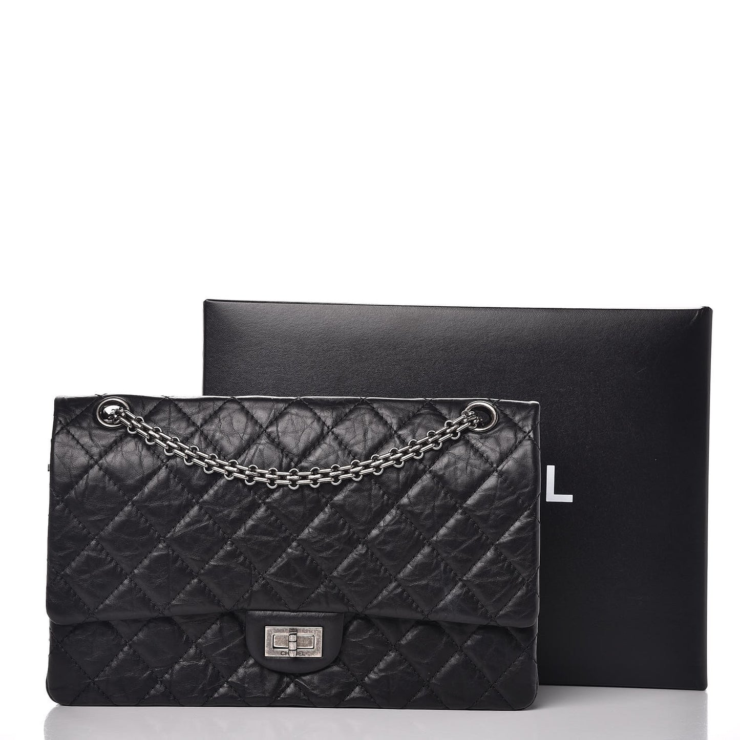Aged Calfskin Quilted 2.55 Reissue 226 Flap Black