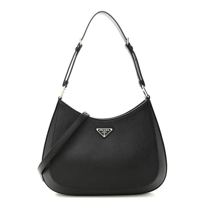 Prada Saffiano Cleo Adjustable Strap Shoulder Bag Black 1 of 9
