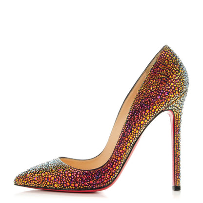 Christian Louboutin Nappa Strass Pigalle 120 Pumps 38 Vulcano 1 of 9