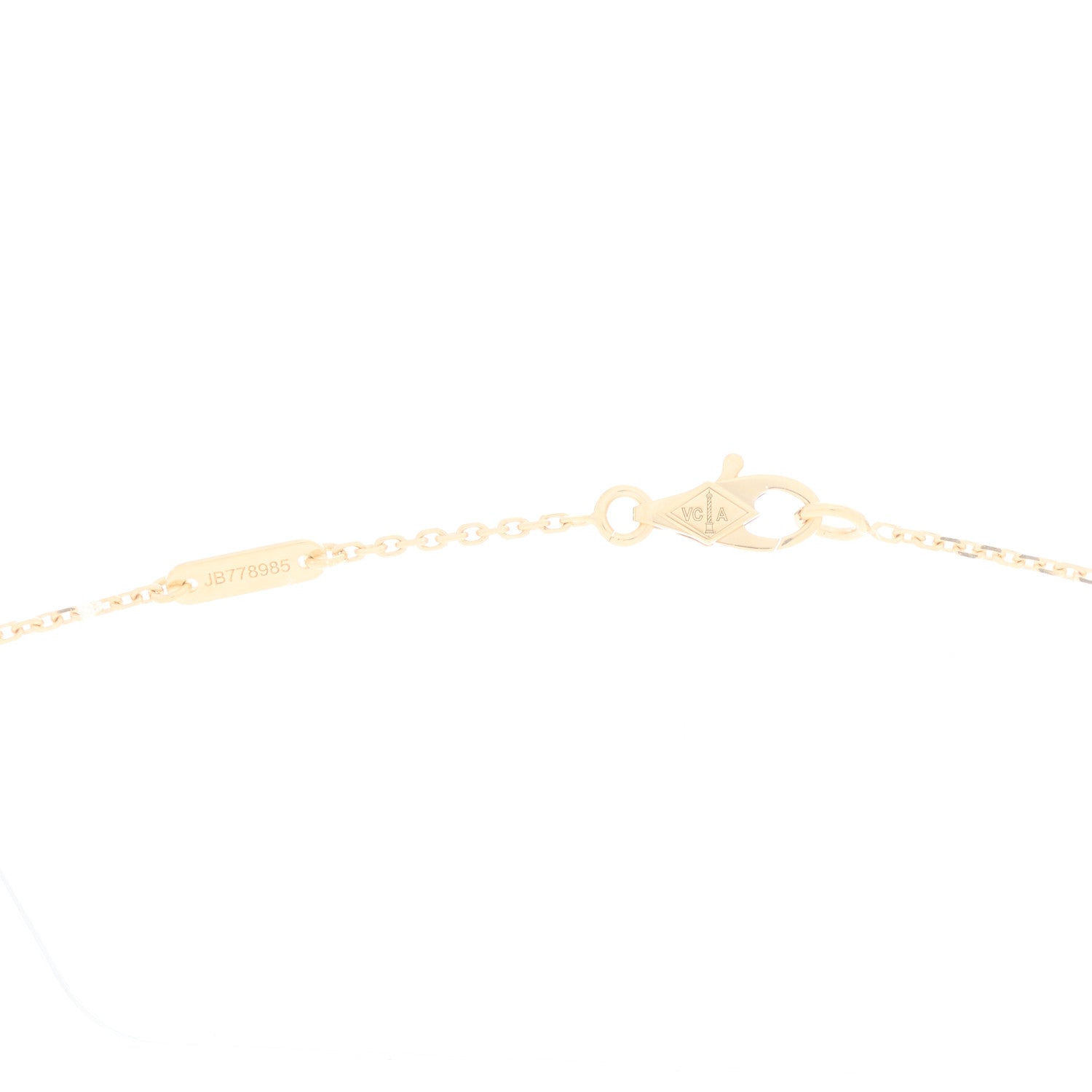 Van Cleef & Arpels 18K Yellow Gold Mother of Pearl Sweet Alhambra Pendant Necklace 3 of 5