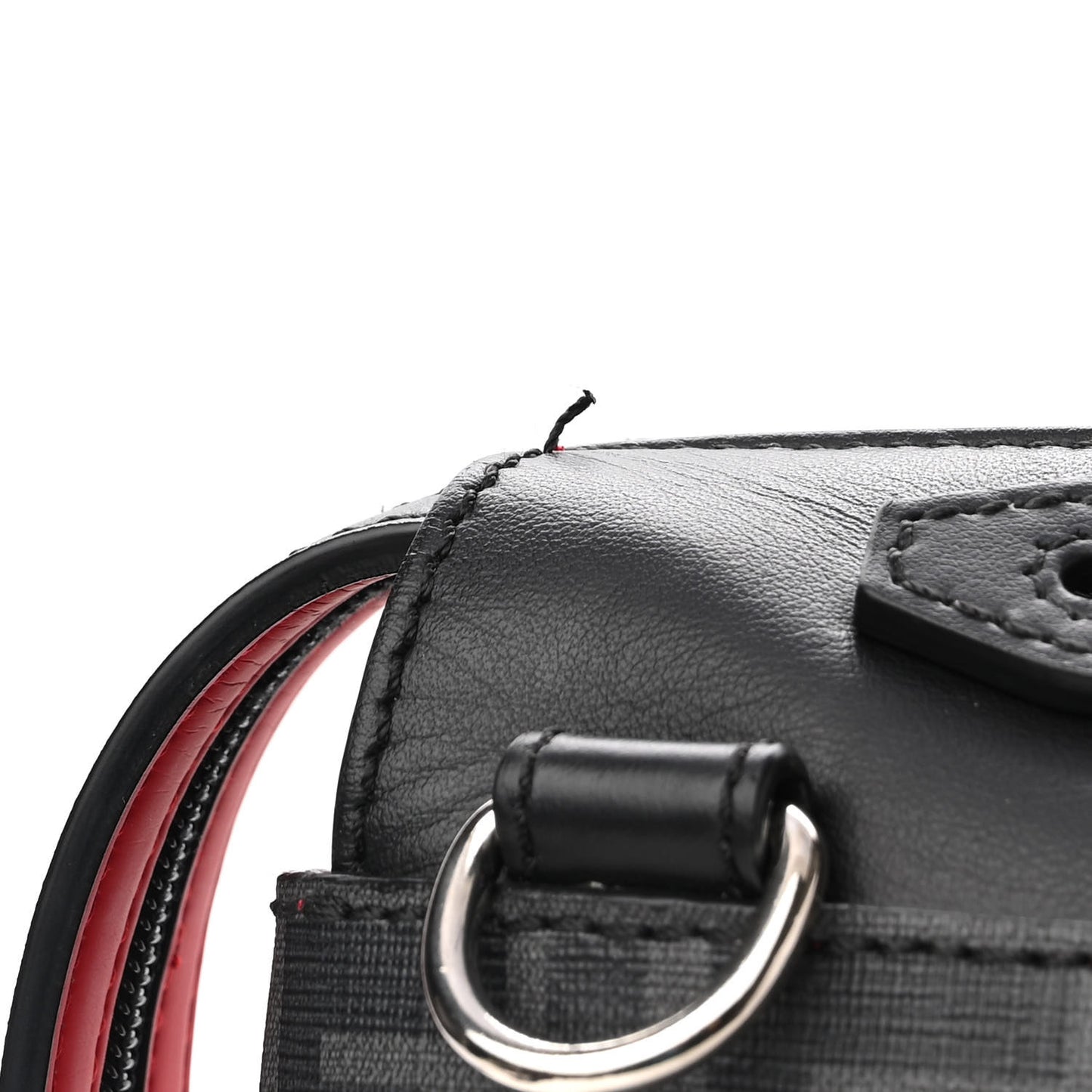 Glazed Fabric Vitello Grace Century FF 1974 Heat Sealed By The Way Messenger Bag Black Rosso
