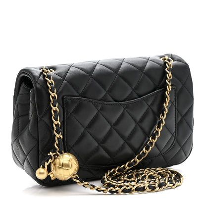 Chanel Lambskin Quilted Mini Rectangular Pearl Crush Flap Black 3 of 11