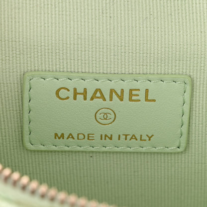Chanel Caviar Quilted Small Handle With Care Vanity Case With Chain Light Green 7 of 12