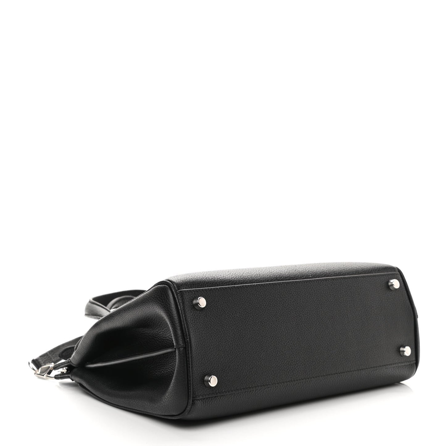 Grainy Calfskin Small Zumi Top Handle Bag Black