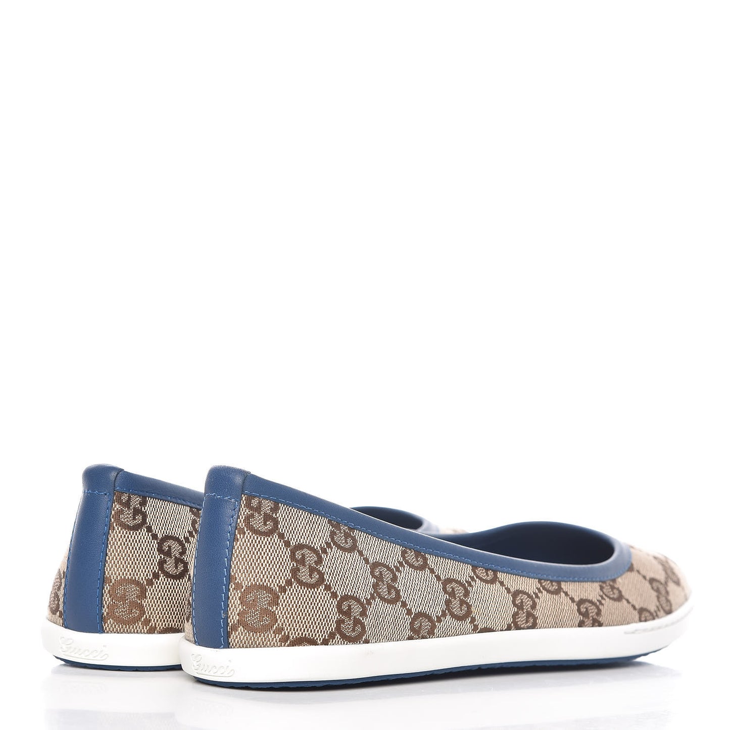 Monogram Miro Soft Calfskin Ballet Flats 37 Beige Ebony Blue