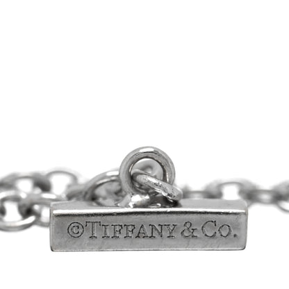 Tiffany 18K White Gold Blue Topaz T Smile Bracelet 3 of 4