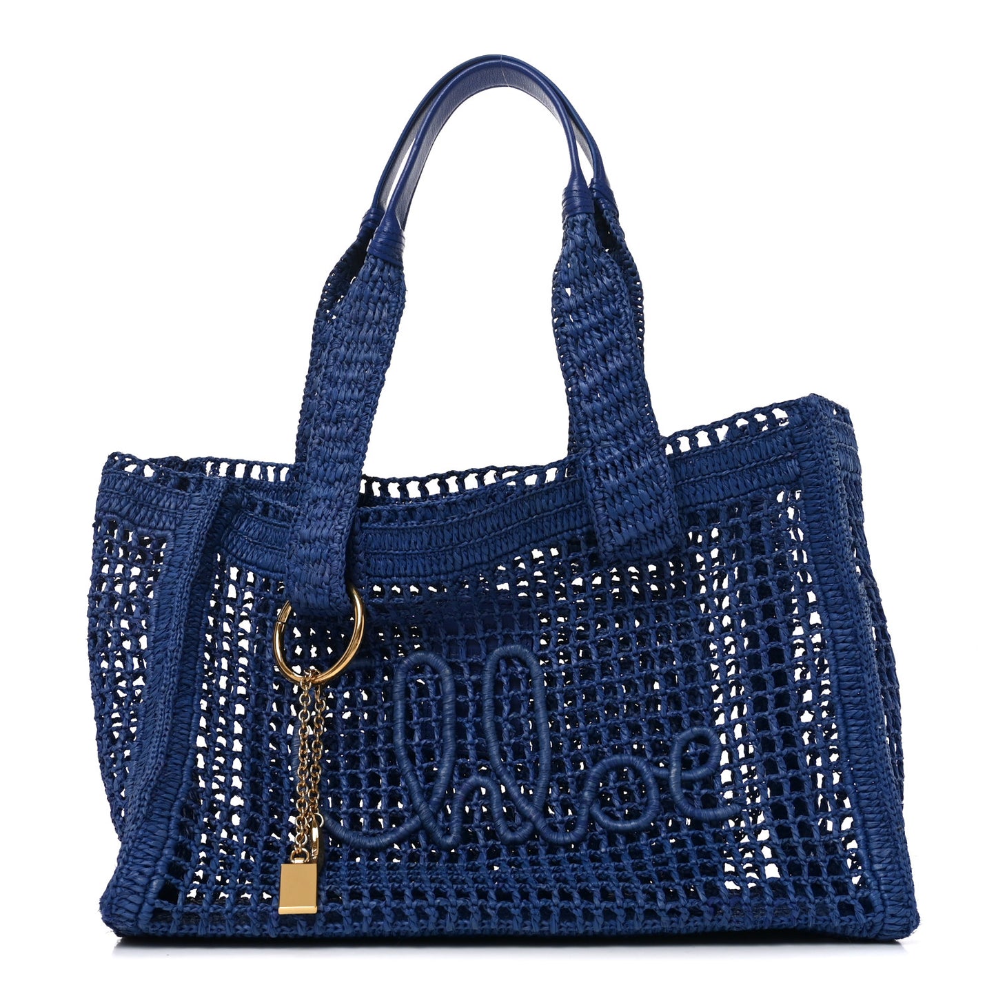 Raffia Summer Banana East West Tote Ashes Blue