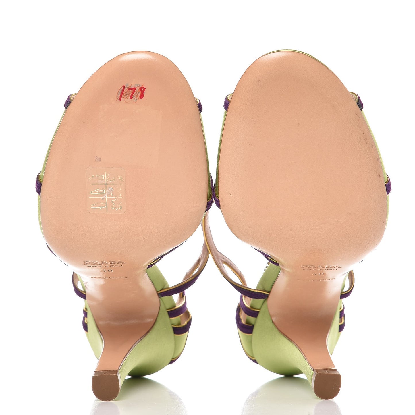 Satin Suede Strappy Sandals 40 Green