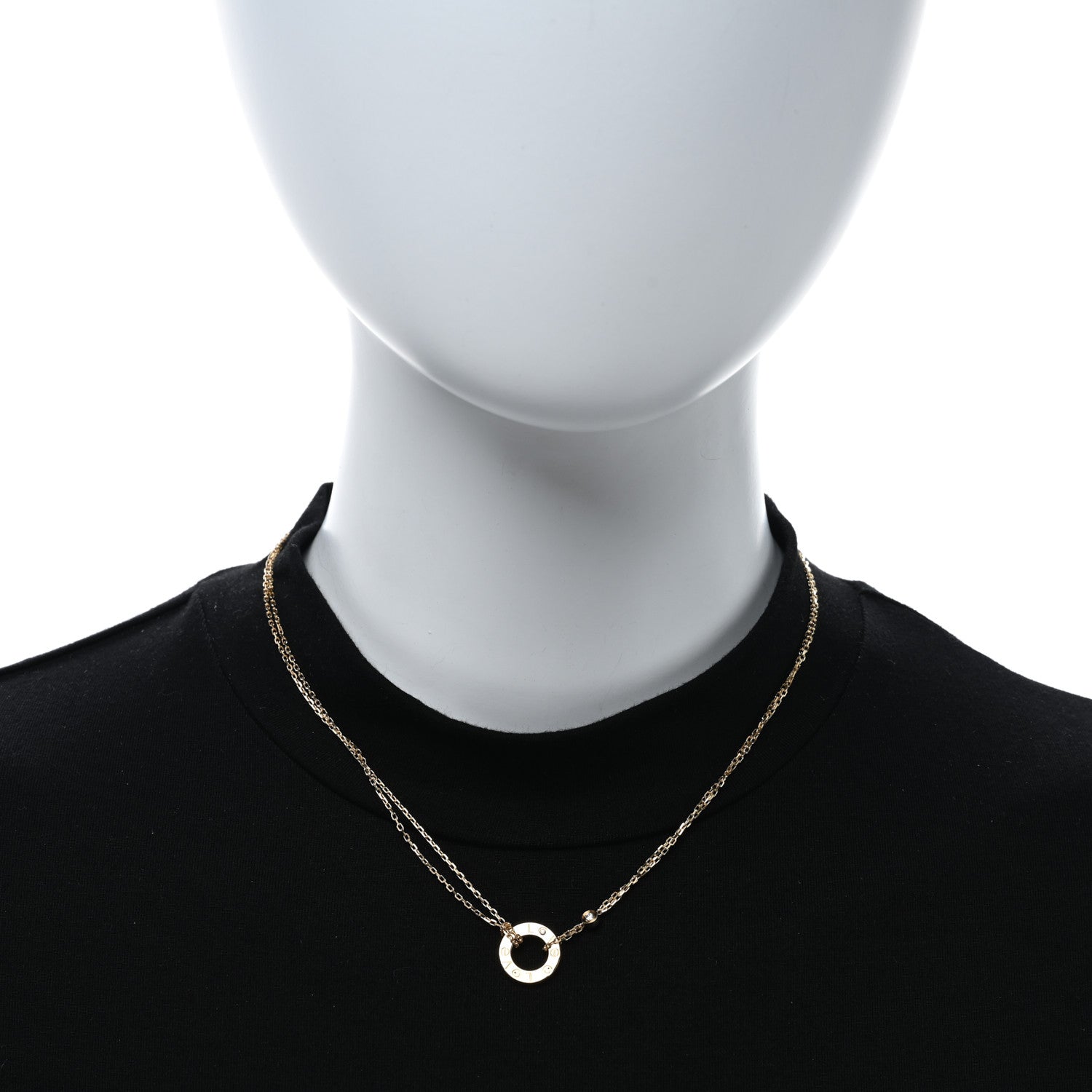 Cartier 18K Yellow Gold 2 Diamond LOVE Necklace 2 of 5